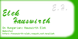 elek hauswirth business card